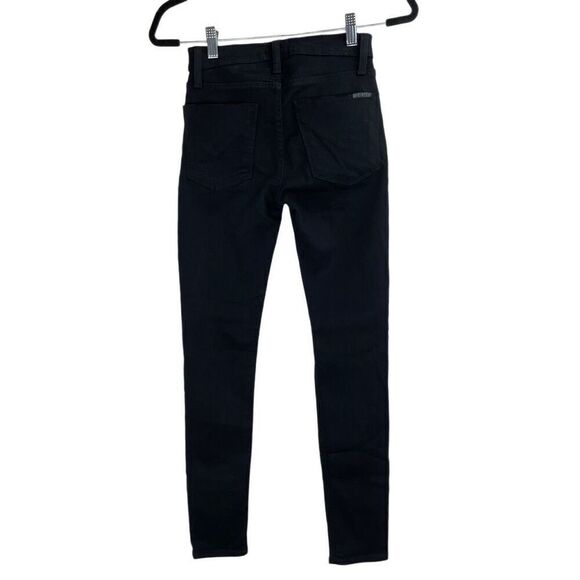 Hudson Jeans Black Nico Midrise Distressed Super Skinny Jeans Size 24 - Picture 5 of 10